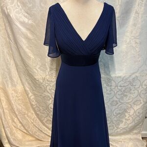 Ever pretty woman’s shirt sleeve chiffon empire waste maxi bridesmaid prom dress